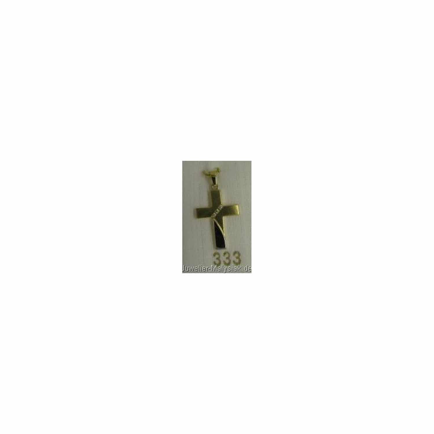 Anhaenger Kreuz Gelbgold 333 Zirkoni - 111914