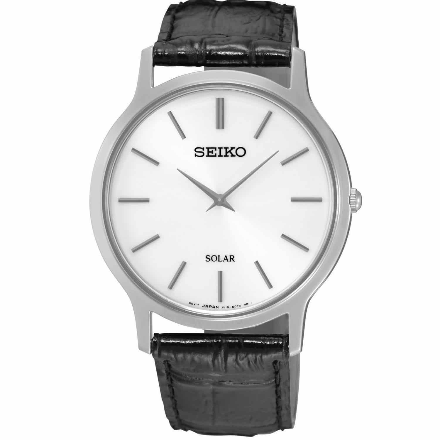 SEIKO Herrenuhr Solar Stahl Lederband - 126725