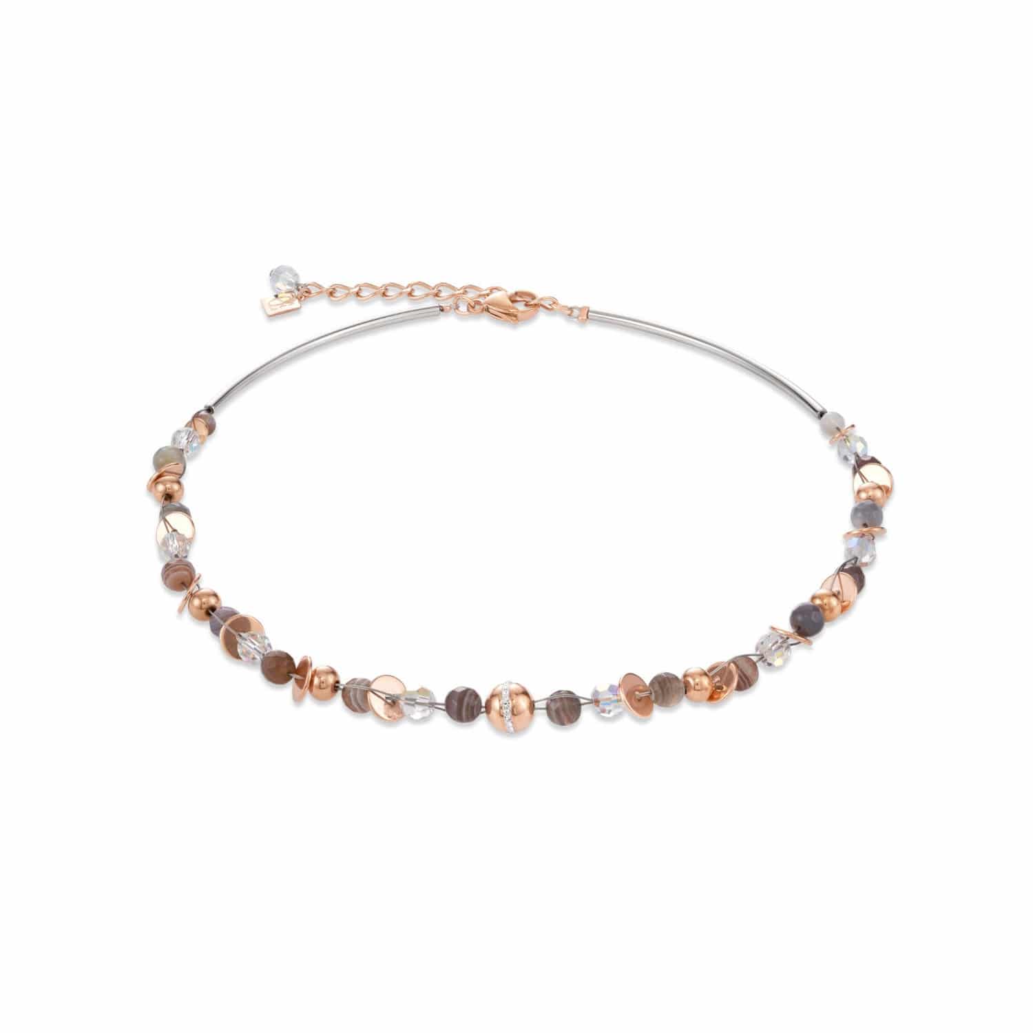 Coeur De Lion Collier Beige-Grau Botswana-Achat - 147017