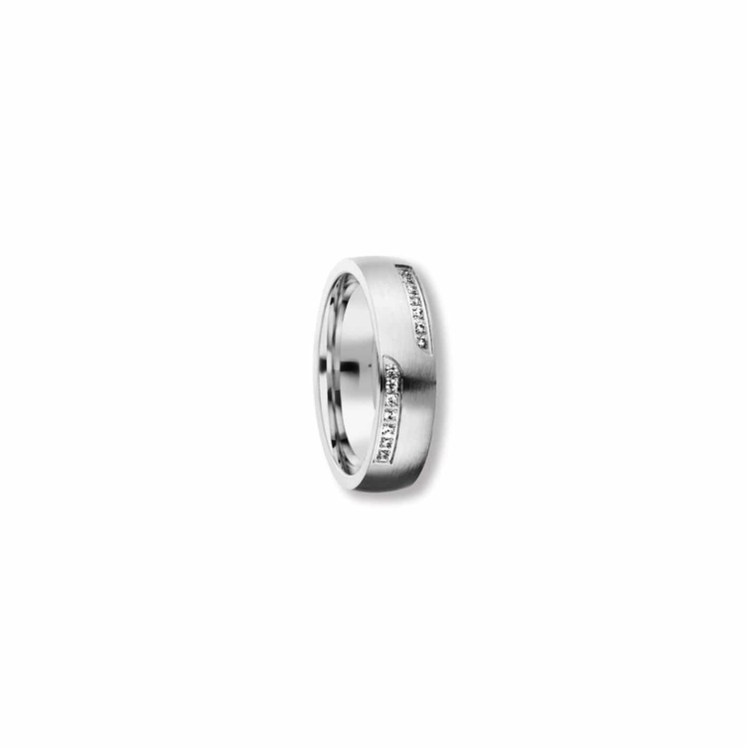 Bedra Partnerring W.54 Silber matt 5mm Zirkonia - 148031