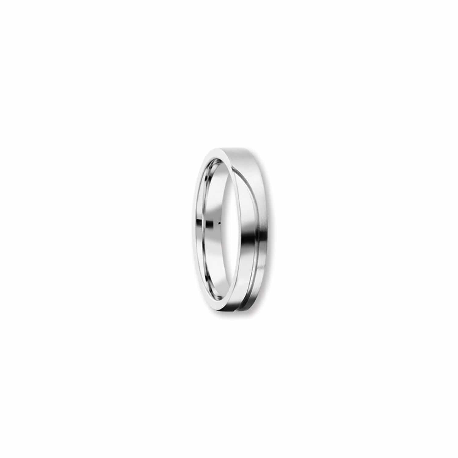 Bedra Partnerring W.64 teilmattiert 4mm 925/Silber rhodiniert - 148037