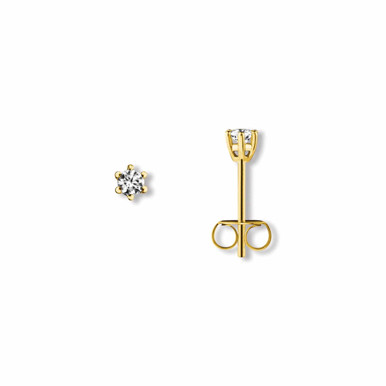 Bedra Ohrstecker 2,5mm Zirkonia Gold 333/- - 148129