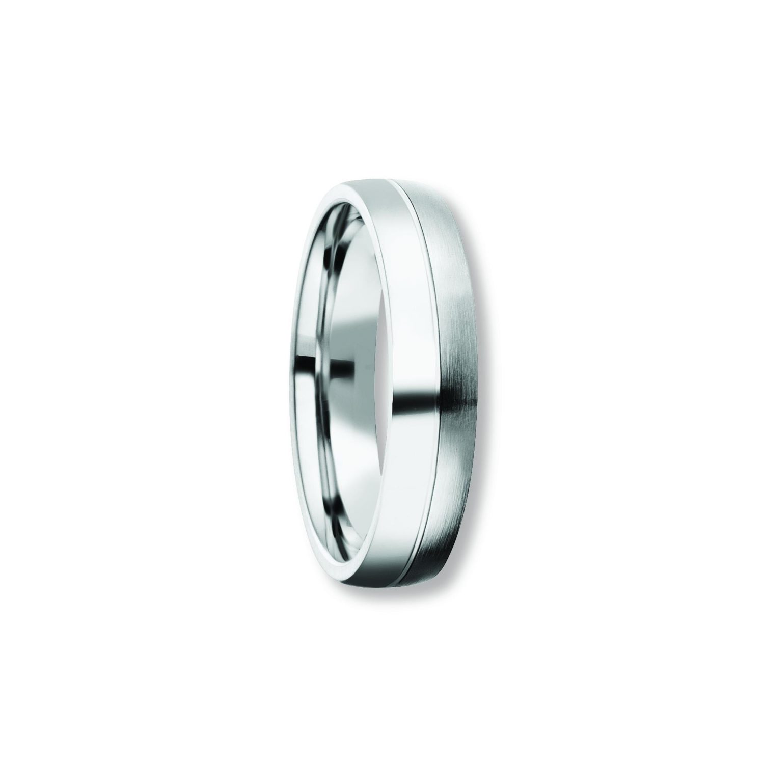 Bedra Partnerring W.62 5mm teilmattiert Silber 925/  rhodiniert  - 148153