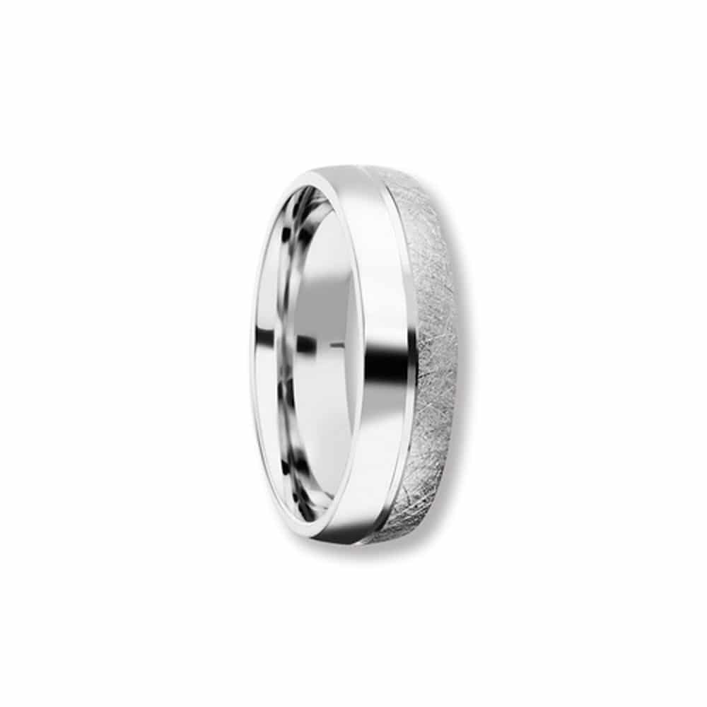 Bedra Partnerring W.66 6mm eismatt/poliert  Silber 925/ rhodiniert - 148177