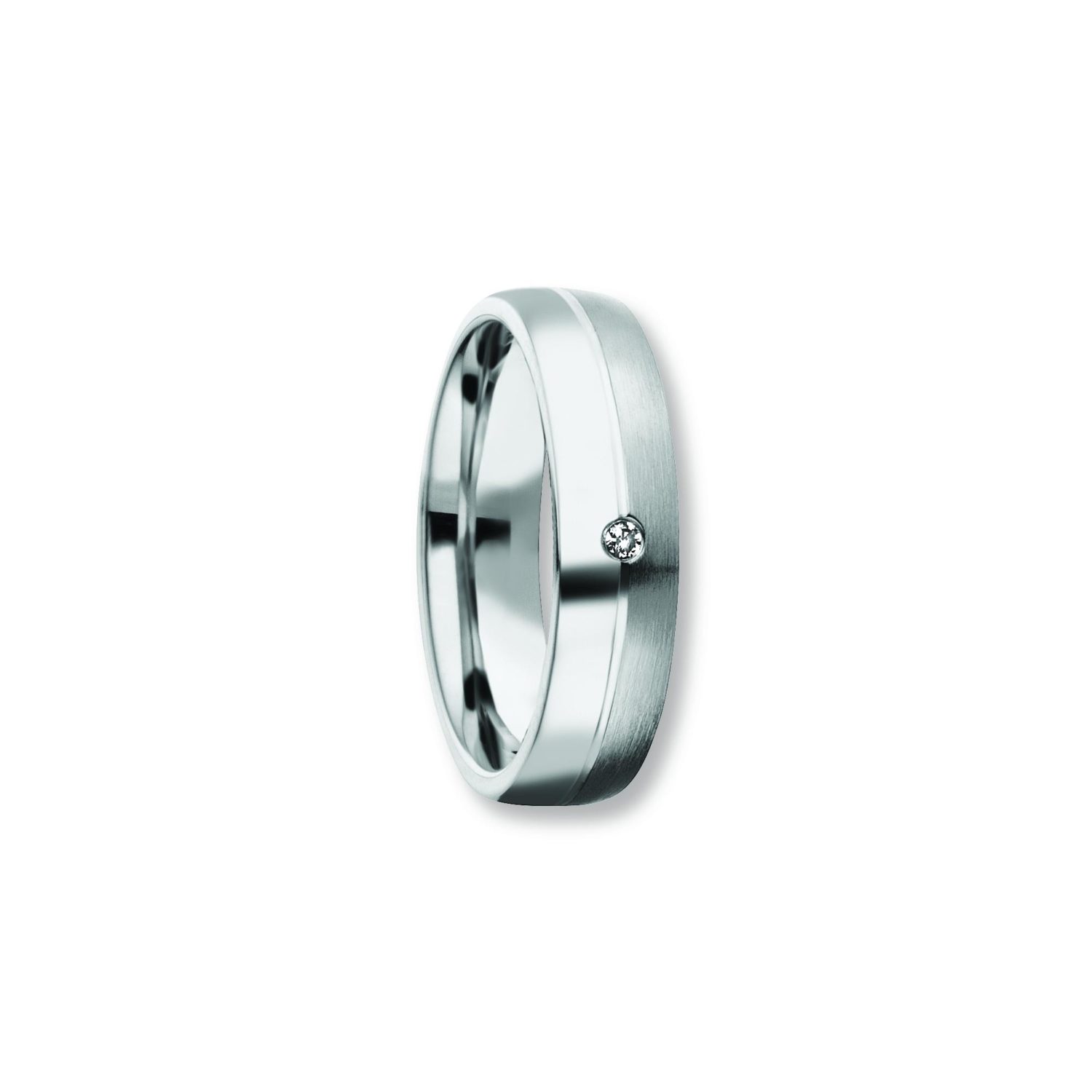 Bedra Partnerring W.54 5mm Brill.0,015ct. Silber 925/- rhodiniert - 148180