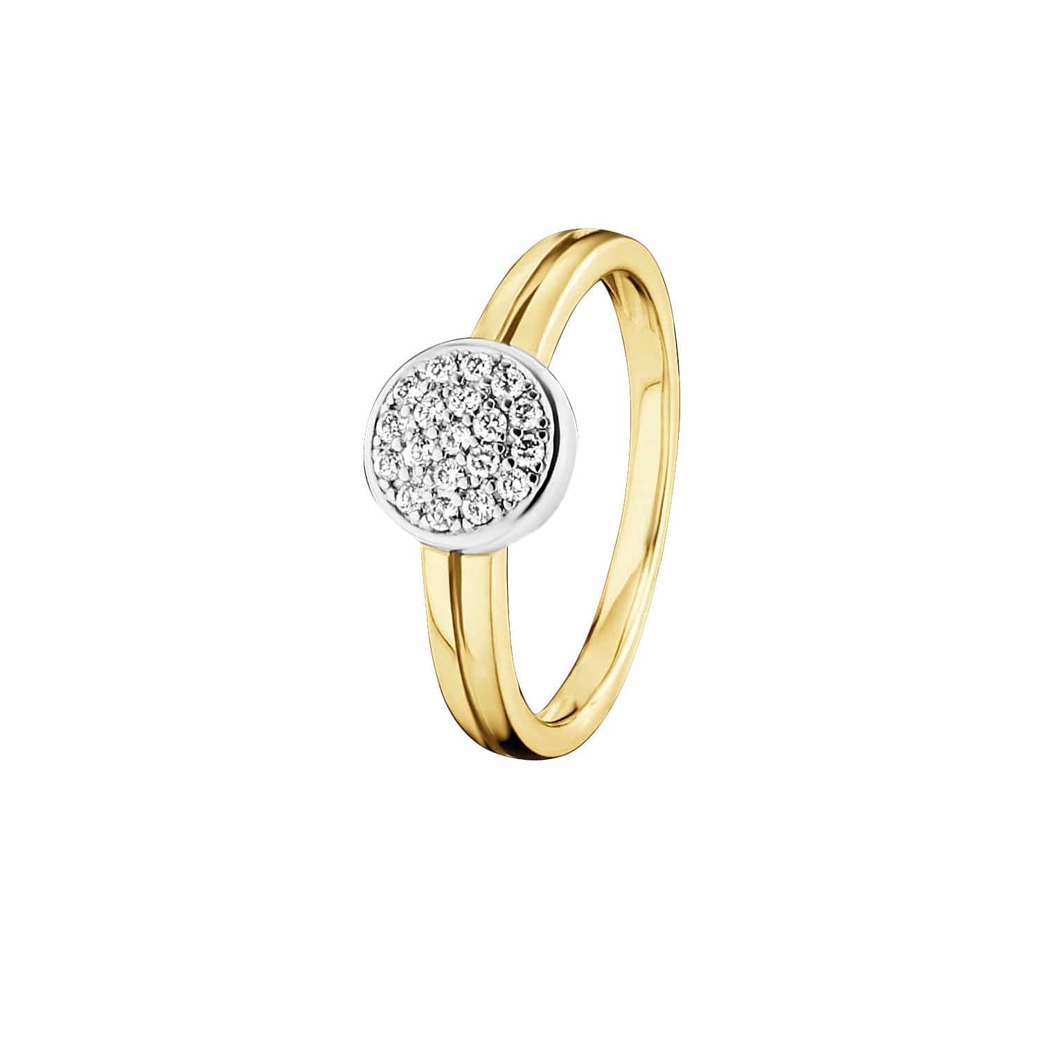 Damenring Weiss/Gelbgold Brillanten - 149028