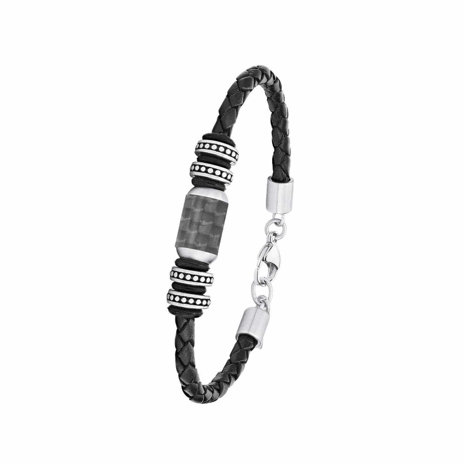 s.Oliver Armband Carbon Leder 20+2cm - 156799