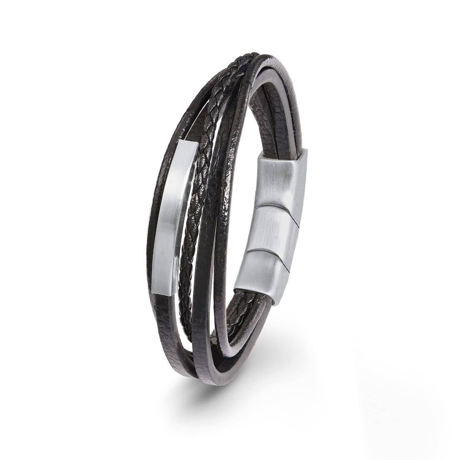 s.Oliver Armband 20+1,5cm Leder schwarz - 157584