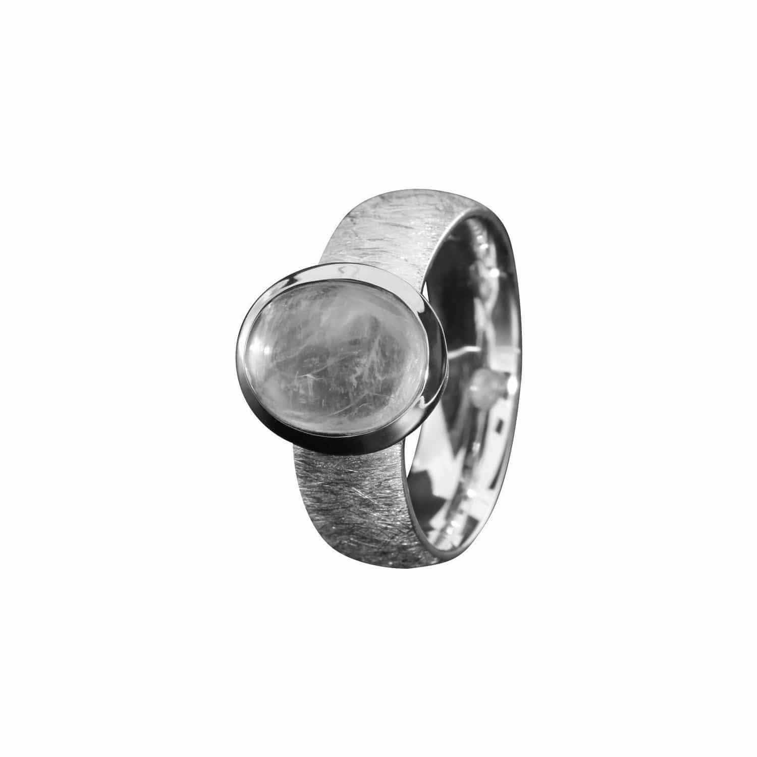 Ring W.55 Rosenquarz Silber bicolor - 157790