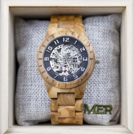Laimer Armbanduhr Holzuhr Autom Holzband  - 158424