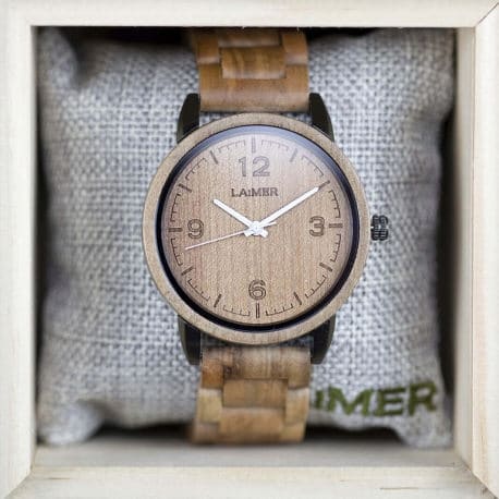 Laimer Armbanduhr Holzuhr Quarz Holzband  - 158431