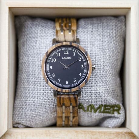 Laimer Armbanduhr Holzuhr Quarz Holzband  - 158433