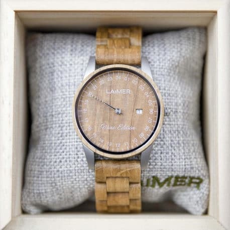 Laimer Armbanduhr Holzuhr Quarz Holzband  - 158513