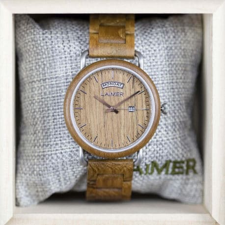 Laimer Armbanduhr Holzuhr Quarz Holzband  - 158514