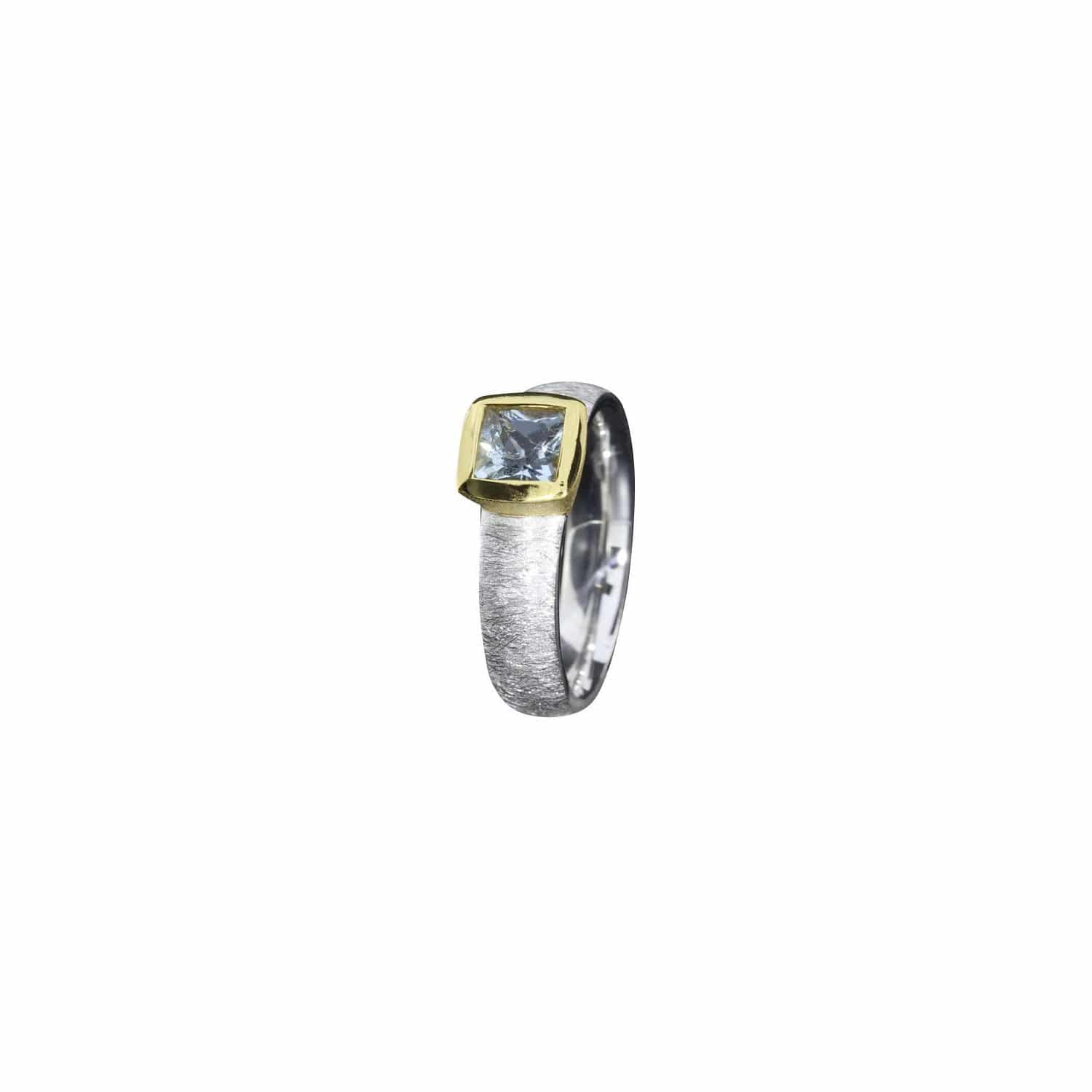 Ring W.56 Aquamarin Silber bicolor - 159212