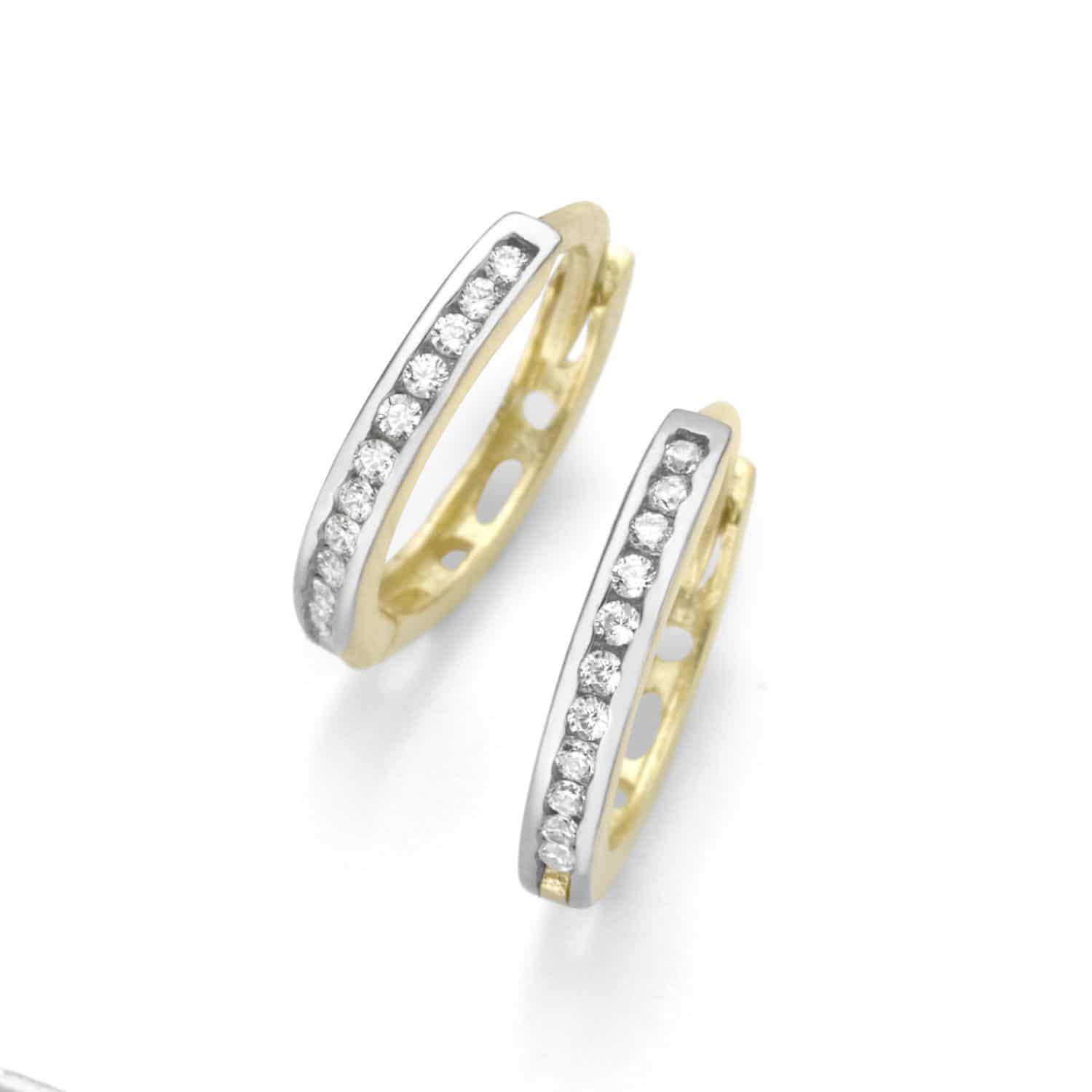 Creolen 12mm Gold bicolor Zirkonia  - 159571