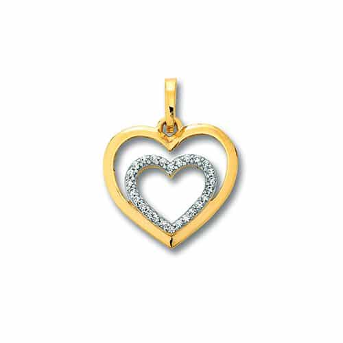 Bedra Anhänger Herz Zirkonia 19 mm x 13,5 mm x 2 mm - 162001
