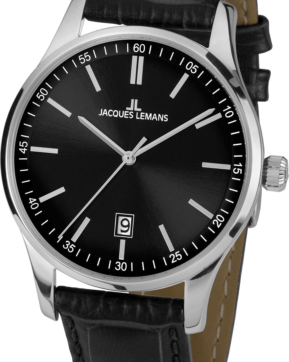 Jacques Lemans Herren Quarzuhr Lederband Edelstahl - 163082