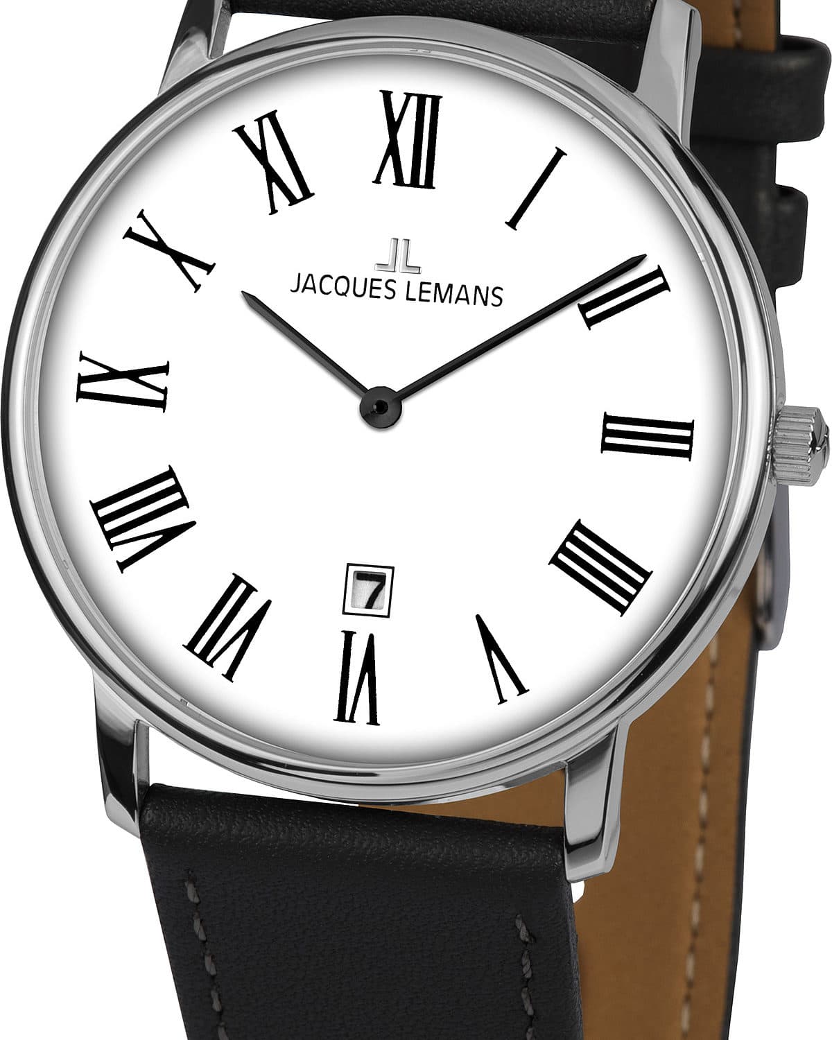 Jacques Lemans Herren Quarzuhr Edelstahl Lederband - 163083