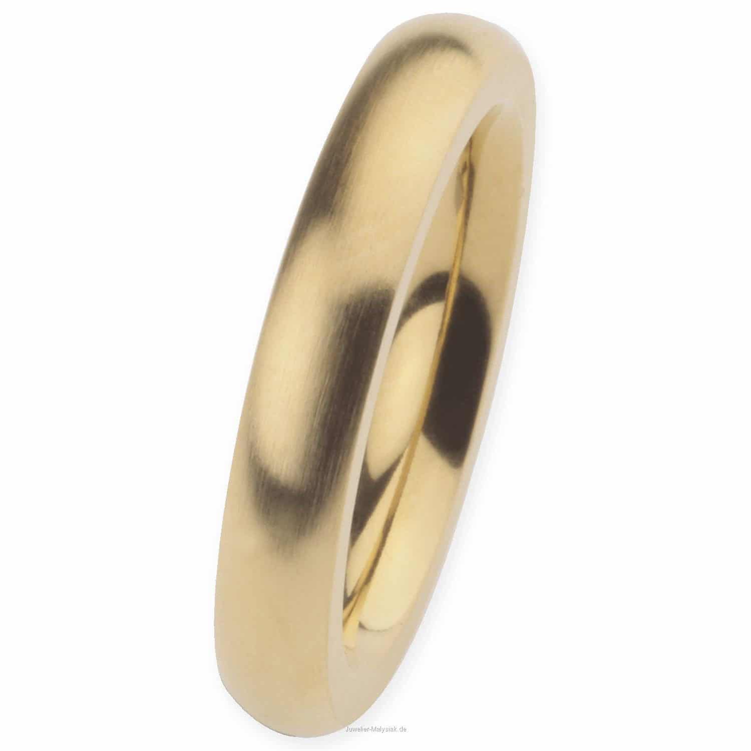 Ernstes Design Ring W.57 4mm 24ct.vergoldet Stahl - 106325