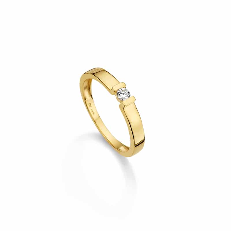 CEM Solitaire-/Antragsring 333/Gelbgold Zirkonia W54 - 163335