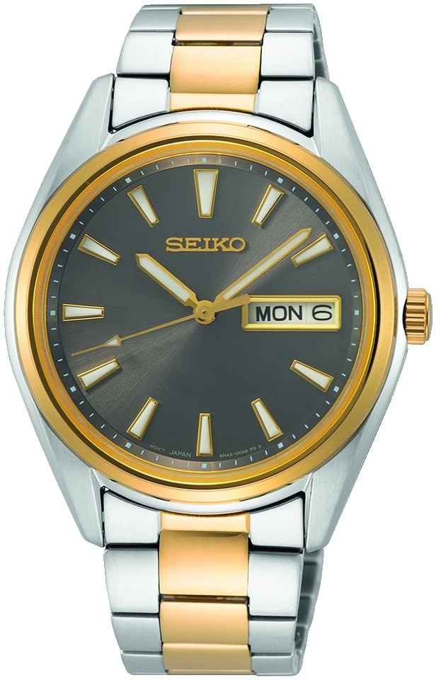 SEIKO Herren Quarz Edelstahl Uhr Saphirglas bicolor - 163374