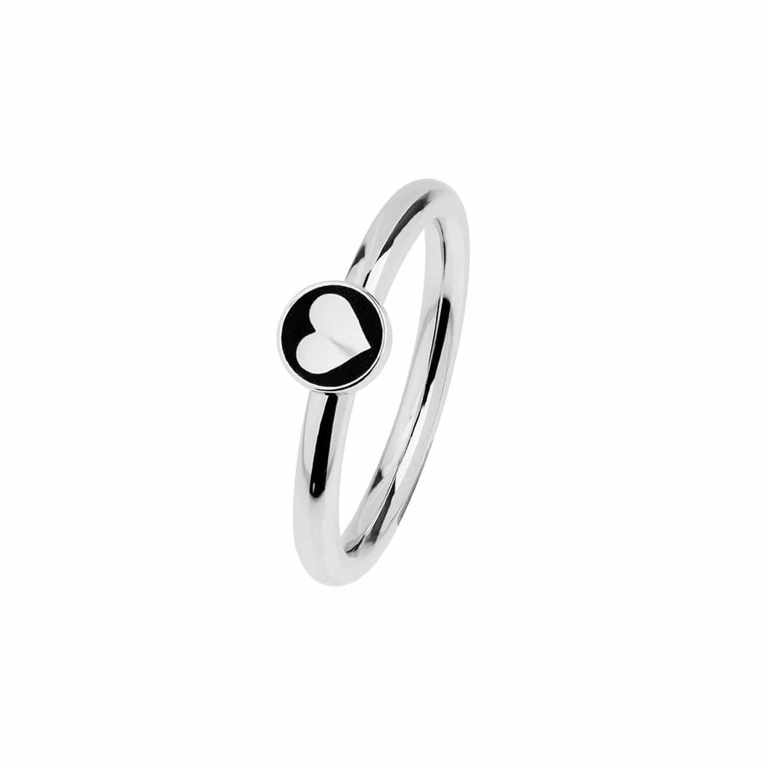 Ernstes Design Ring W.55 Herz Edelstahl 2mm - 106346