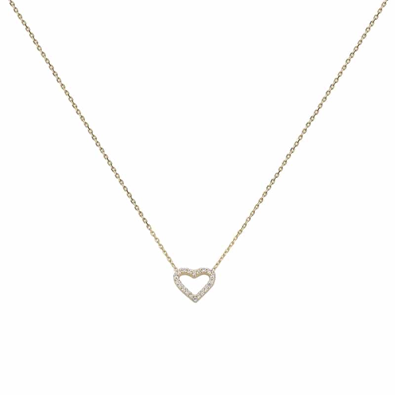 CEM Collier mit Herz 42+3cm Zirkonia  - 163872
