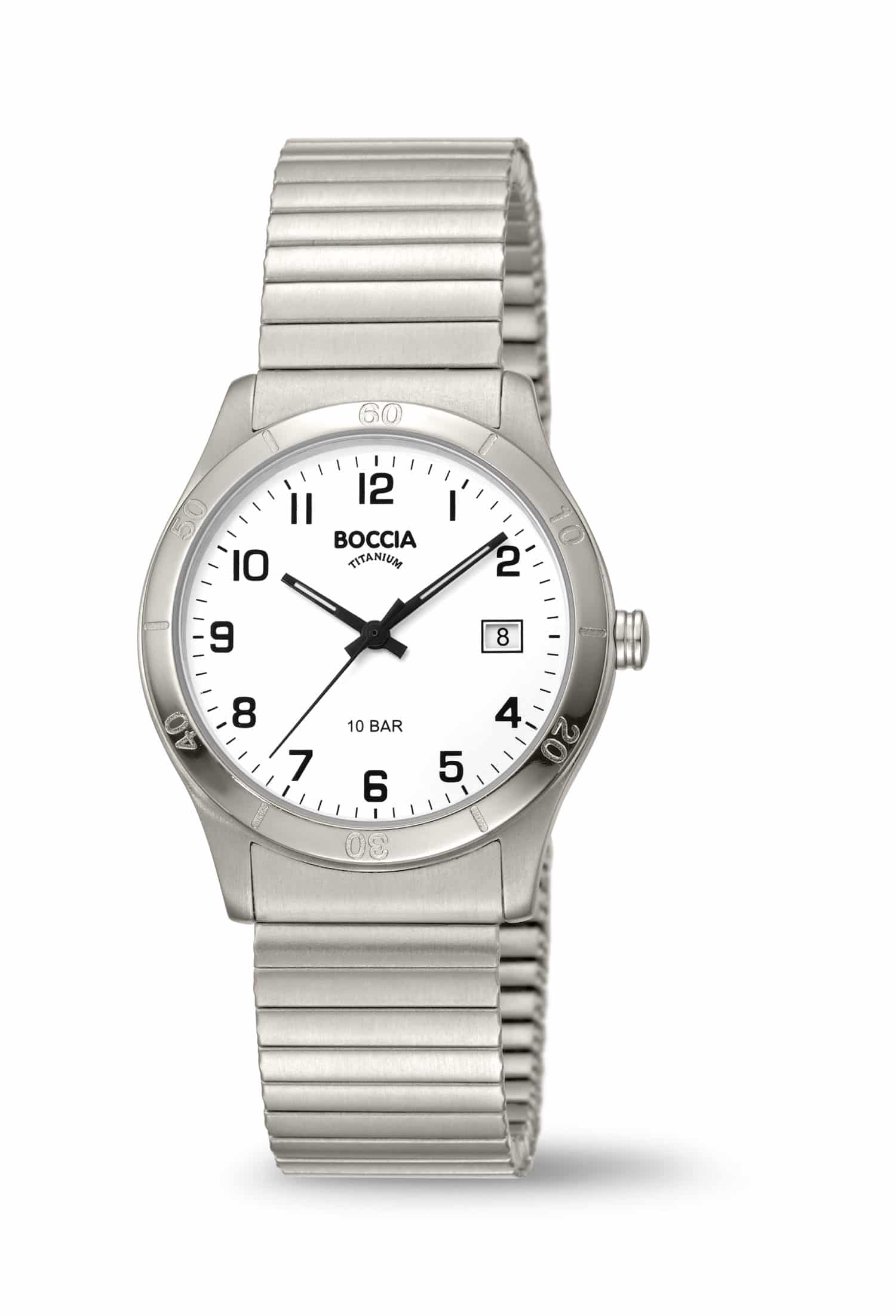 Boccia Quarz Titan Uhr flexibles Band - 163997