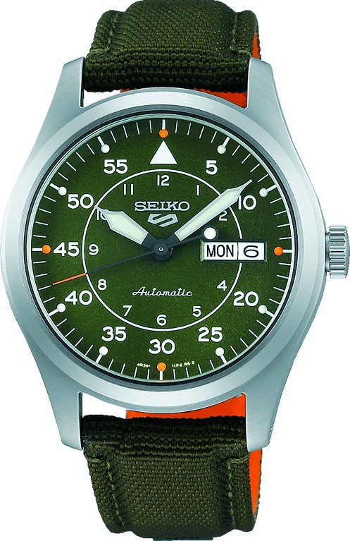 SEIKO Herren Automatic Stahl Uhr Textilband - 164224