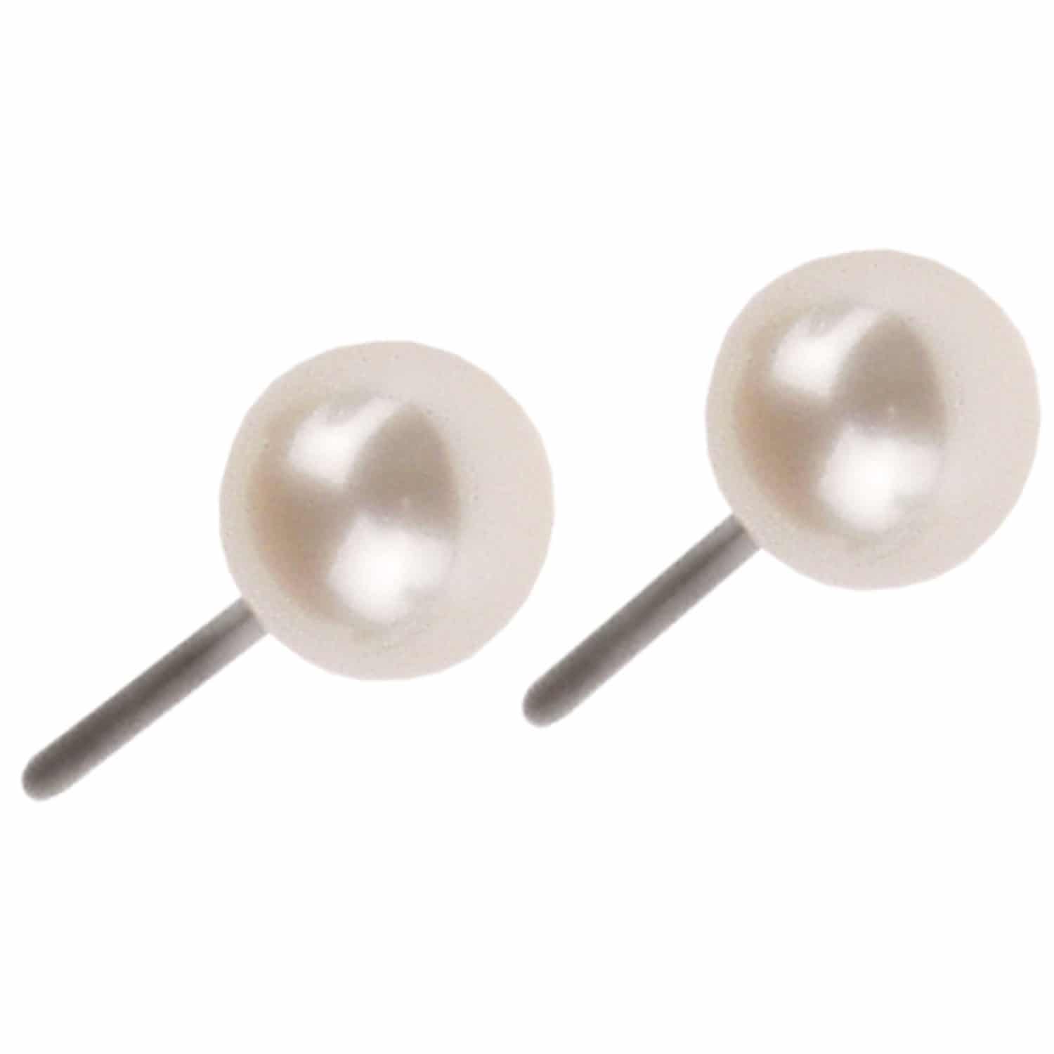 Ohrstecker SW-Perle ca.6mm Stahl - 107745