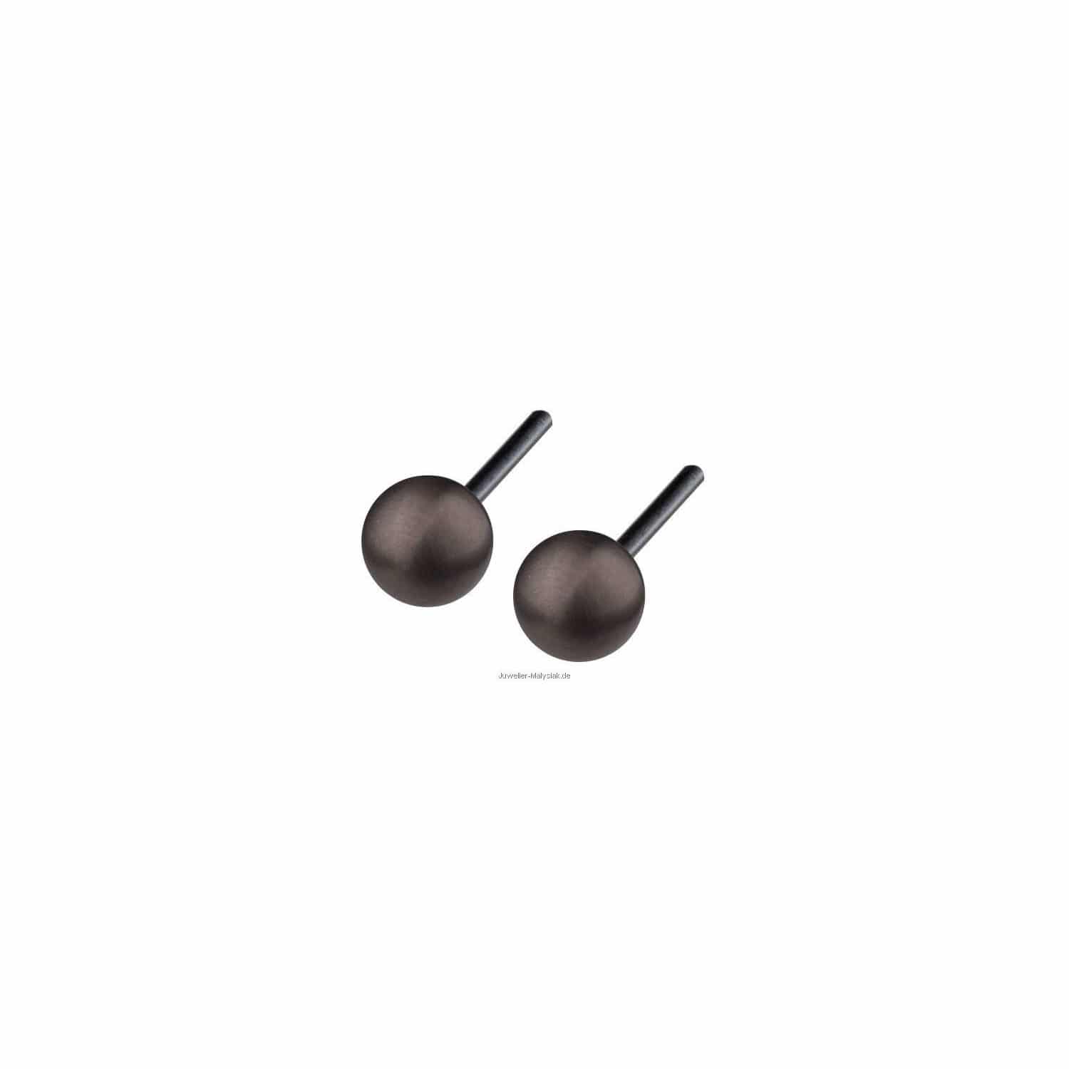 Ernstes Design Ohrstecker Stahlkugel altbronze 4mm  - 107832