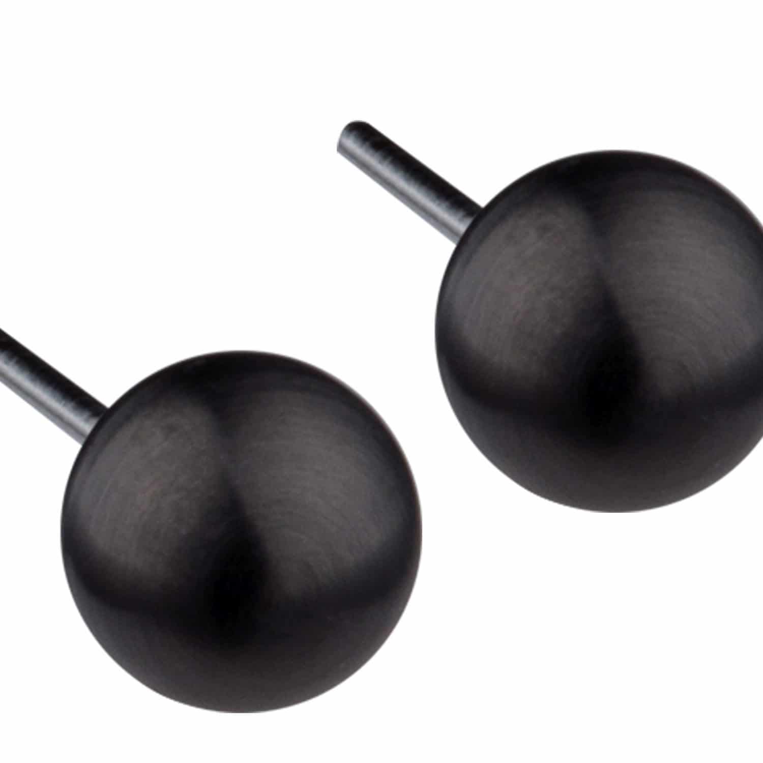 Ernstes Design Ohrstecker Stahlkugel schwarz 6mm  - 108083