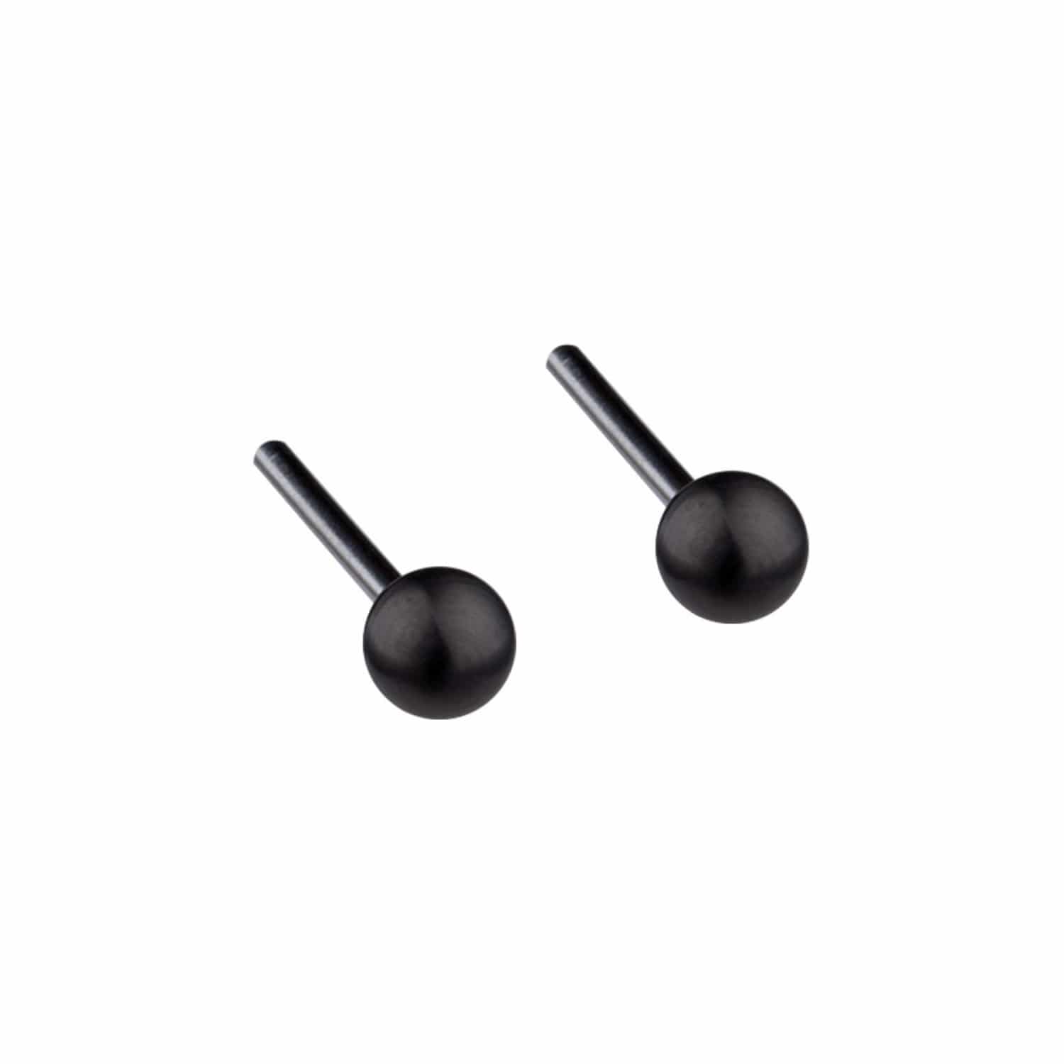 Ernstes Design Ohrstecker Stahlkugel schwarz 3mm  - 108086