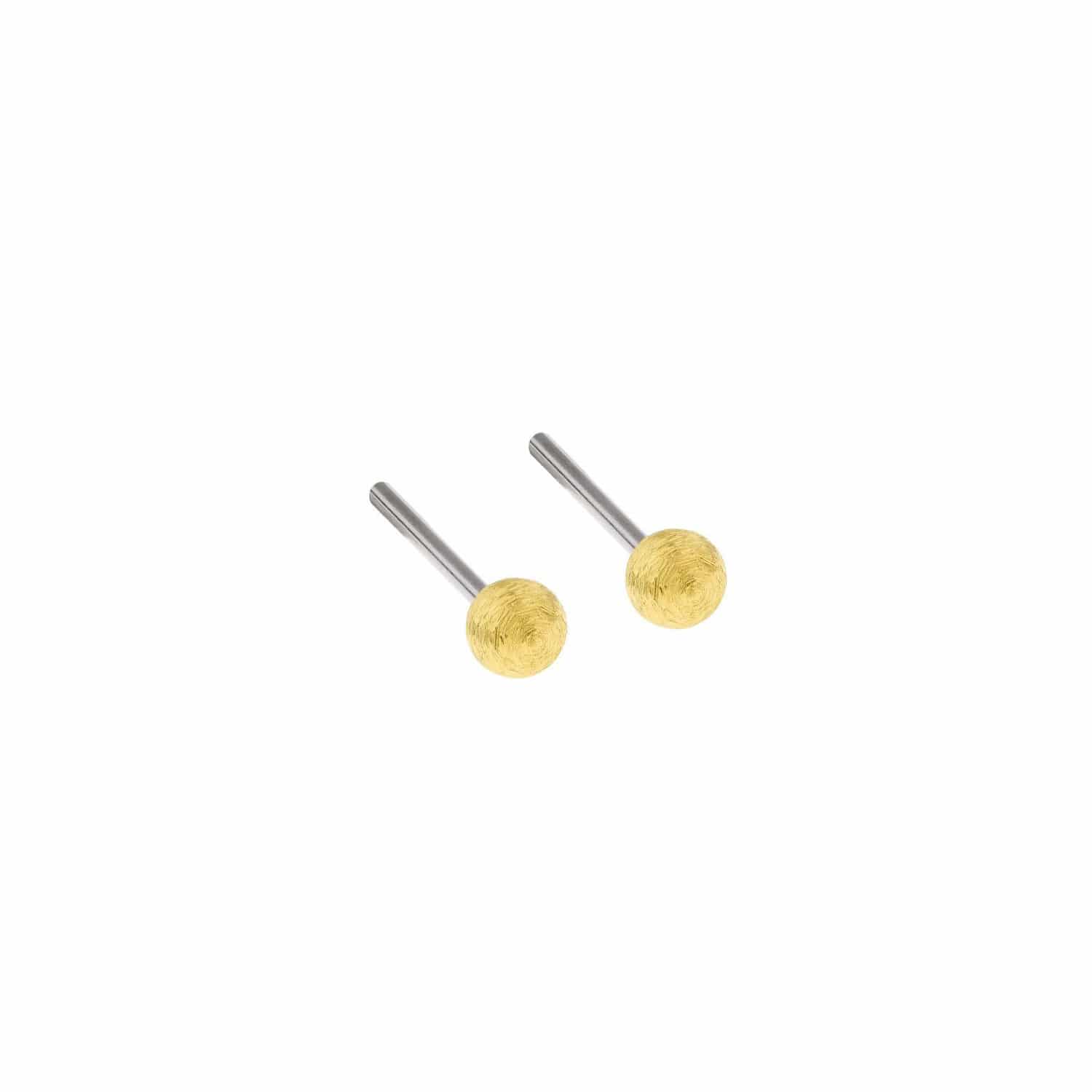 Ernstes Design Ohrstecker 3mm Stahl/Gelbgold  - 108091