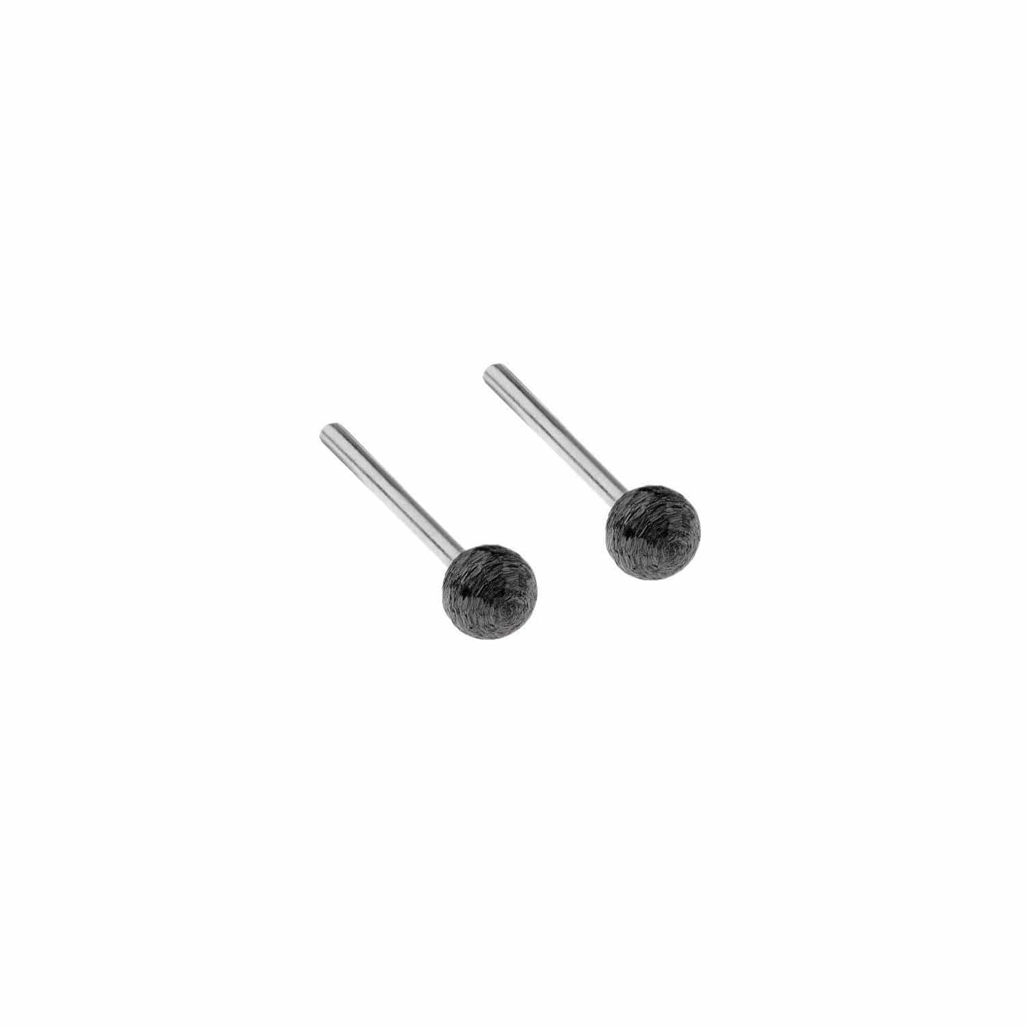 Ernstes Design Ohrstecker 3mm Kugel Stahl schwarz - 108103