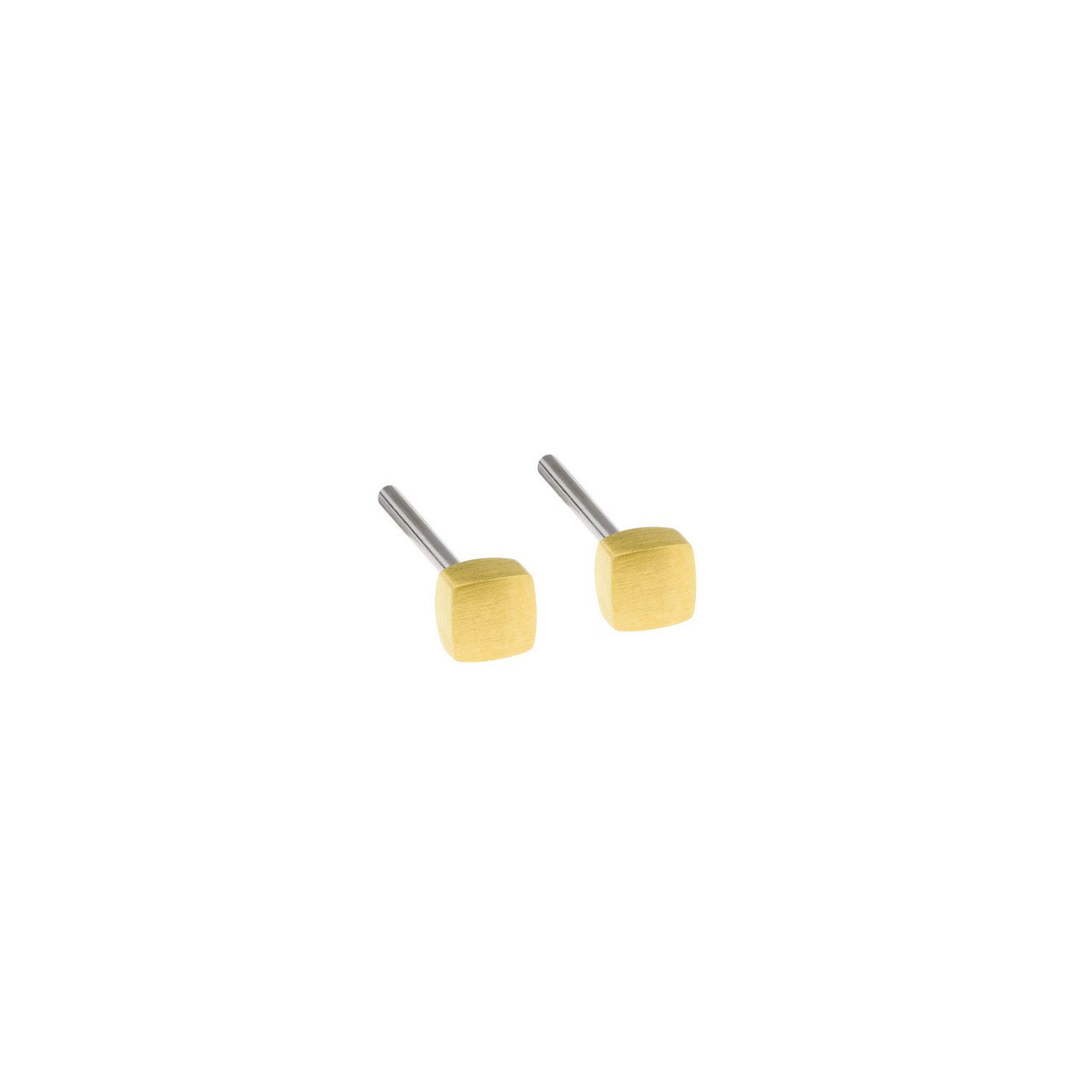 Ernstes Design Ohrstecker Quadrat 3mm Stahl gold - 108311