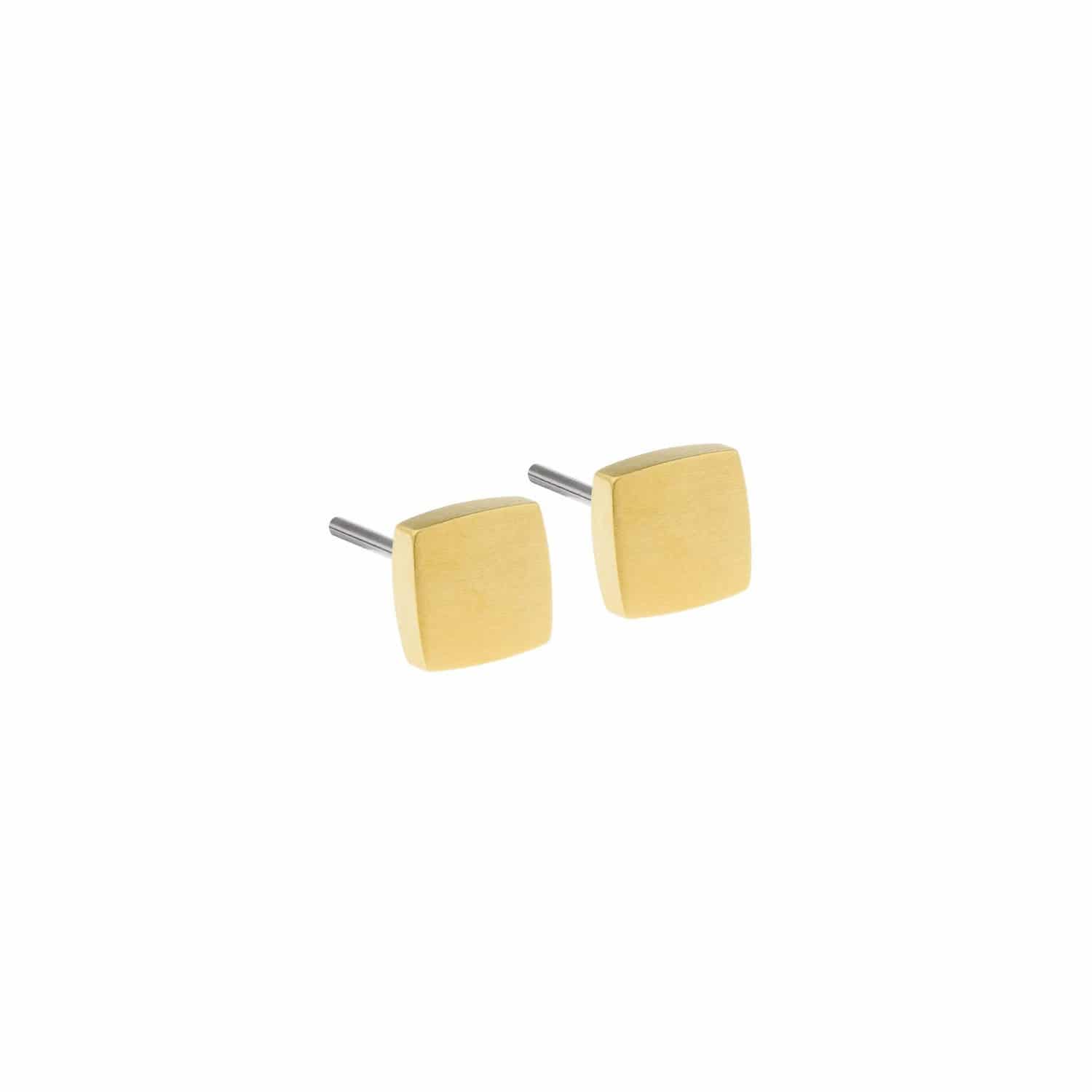 Ernstes Design Ohrstecker Quadrat 6mm Stahl gold - 108314