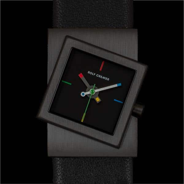 Rolf Cremer Turn-S Quarz Uhr schwarzes Lederband - 164633