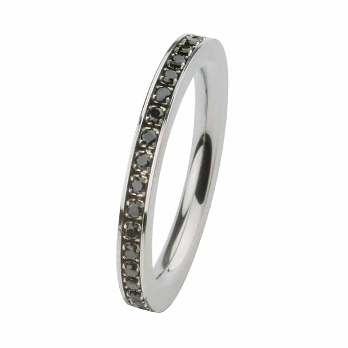 Ernstes Design Ring 2,5 mm, W57 Zirkonia black - 164742