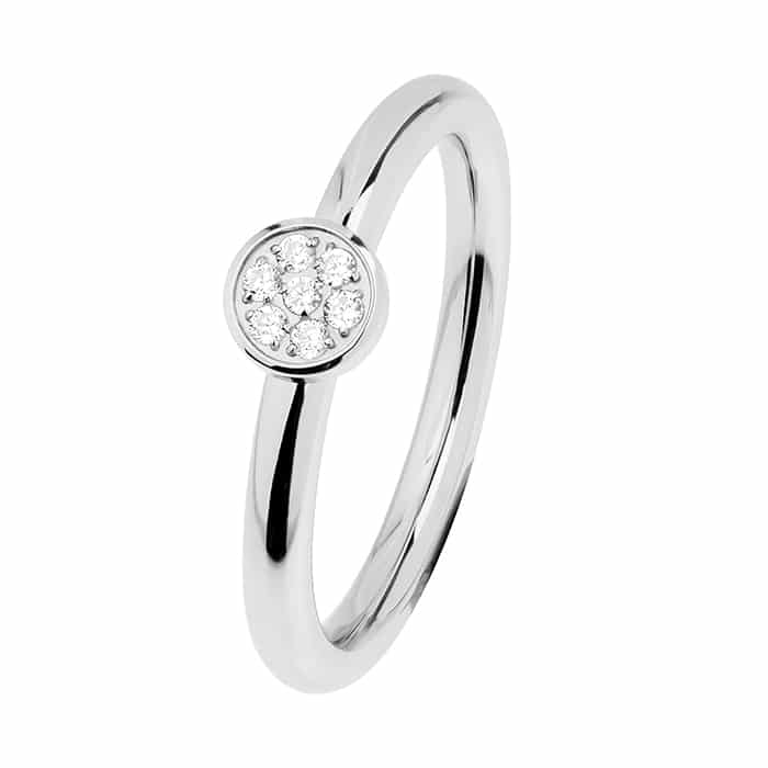 Ernstes Design Ring 2 mm,W57 poliert, Zirkonia white - 164745