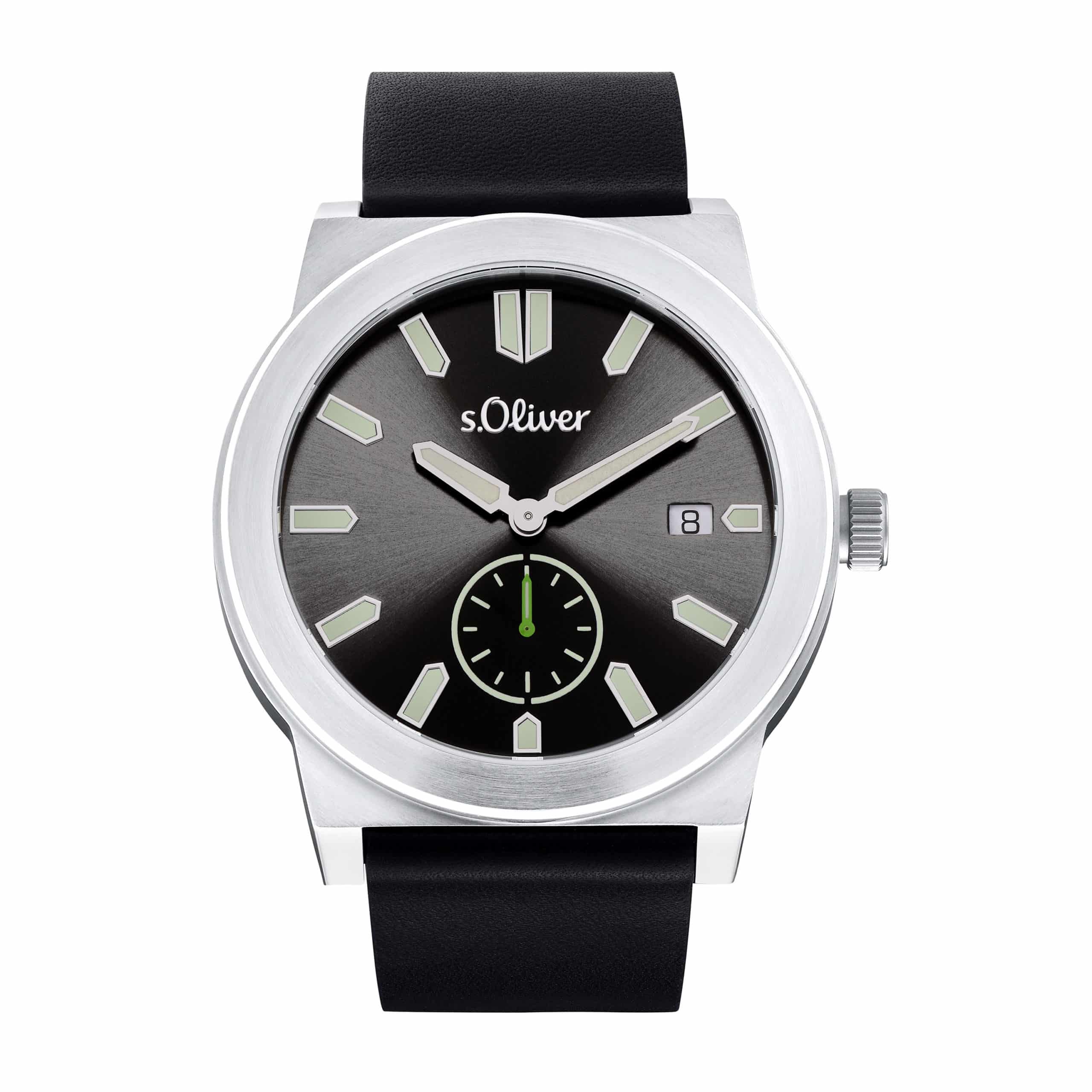 s.Oliver Herren Quarzuhr Lederband - 166250