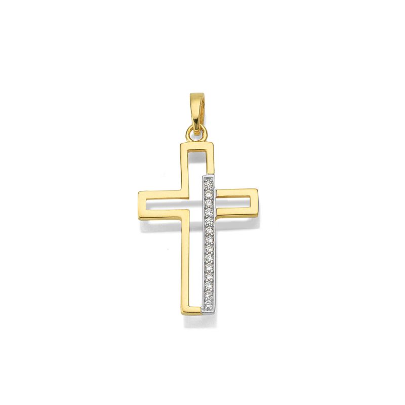 TRENDY me Kreuz 925 gelb Zirkonia goldplatt. - 170933