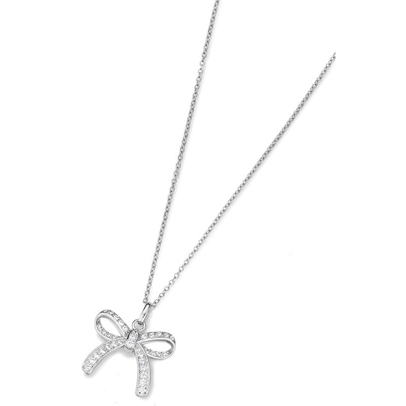 TRENDY me Collier mit Behang 925 rhodiniert Zirkonia 42+1,5+1,5cm/pol - 170936