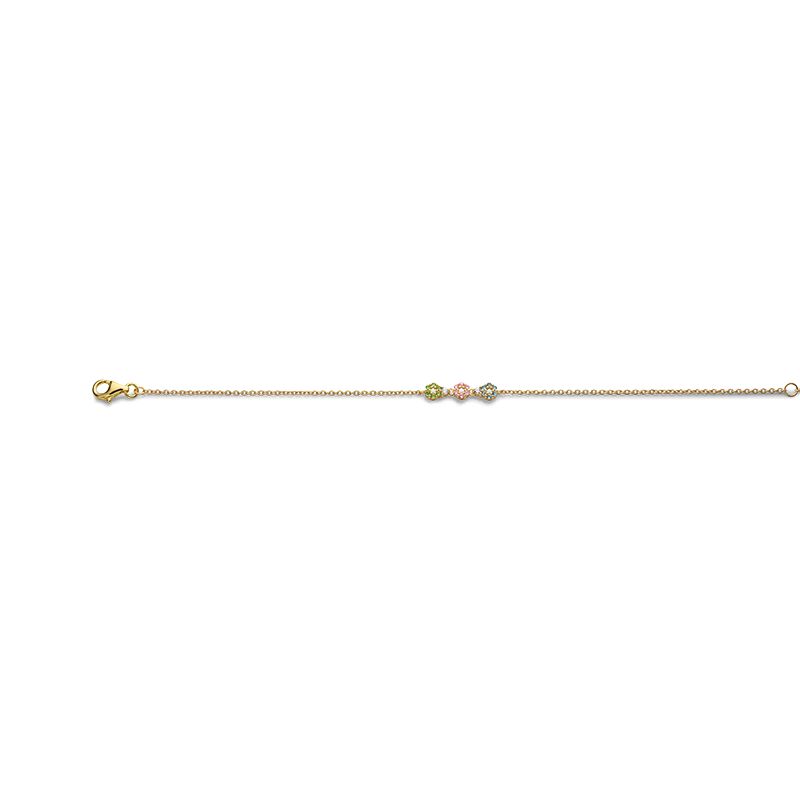 TRENDY me Armband 925 gelb Zirkonia 17+2cm/goldpl/grün/pink/wei/bl - 170938