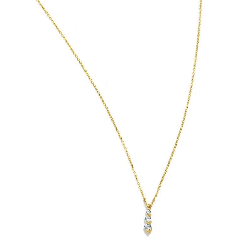 Damen Collier 333 gelb/rhodiniert Zirkonia 42+3cm - 170944