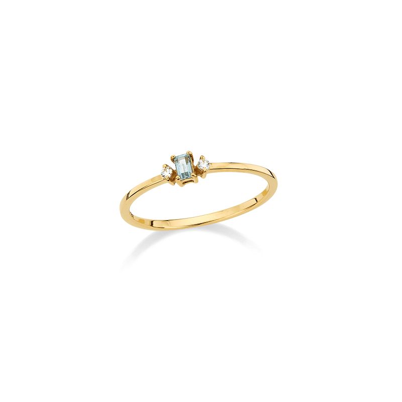 Damenring Mehrsteiner 585 gelb Blautopas Zirk./pol - 170951