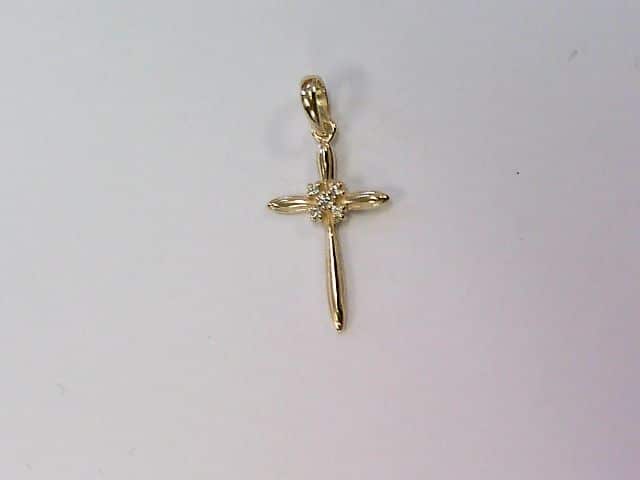 Kreuz 585 gelb Zirkonia pol - 170954