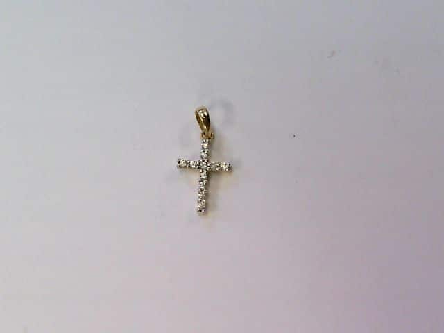 Kreuz 585 gelb/rhodiniert Zirkonia pol - 170955