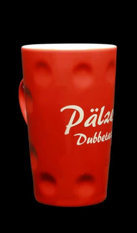 Pfalzartikel Dubbetasse 0,2ltr. rot bedruckt - 164541
